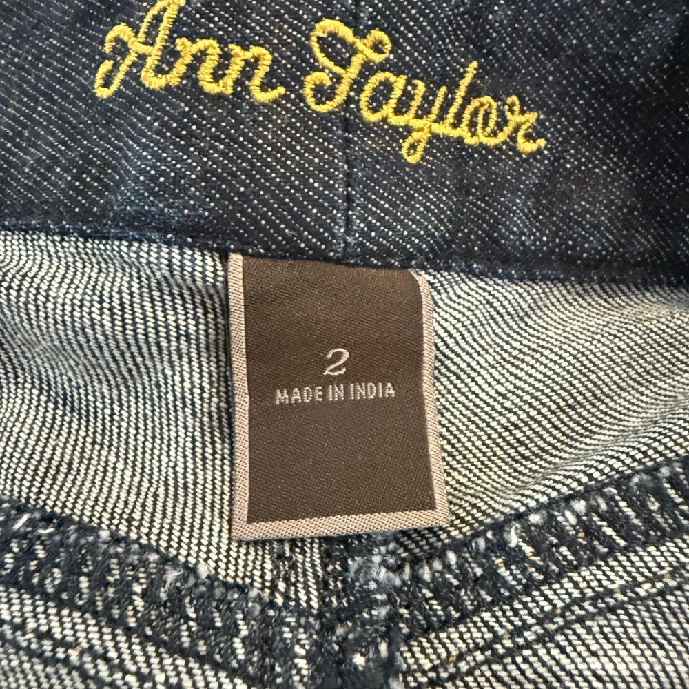 Ann Taylor Dark Blue Denim A-Line Skirt - Picture 3 of 7
